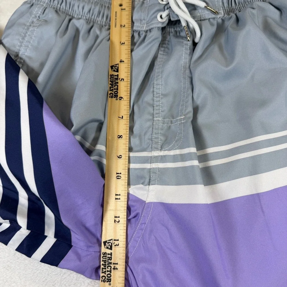 Kailua Surf Mens XXL Swim Trunks Grey Purple Striped Board Shorts Mesh Lined